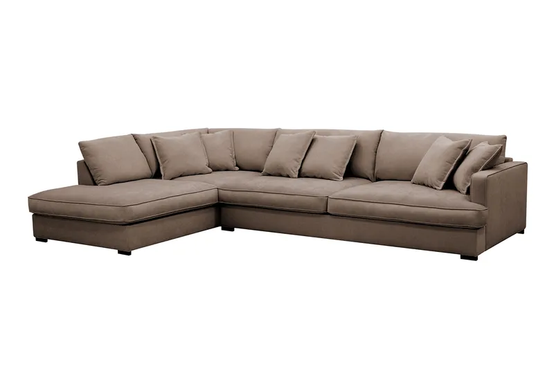 Rossita Lyx 4-sits Extra djup Soffa med Schäslong Vänster - Brun Tyg - Möbler - Vardagsrum - Soffor - Divansoffa & schäslong