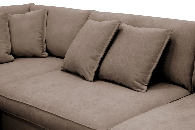 Rossita Lyx 4-sits Extra djup Soffa med Schäslong Vänster - Brun Tyg - Möbler - Vardagsrum - Soffor - Divansoffa & schäslong