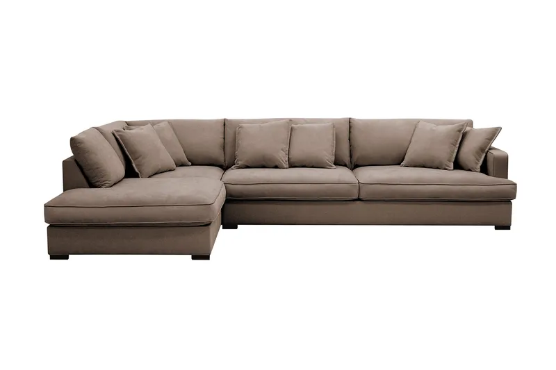 Rossita Lyx 4-sits Extra djup Soffa med Schäslong Vänster - Brun Tyg - Möbler - Vardagsrum - Soffor - Divansoffa & schäslong