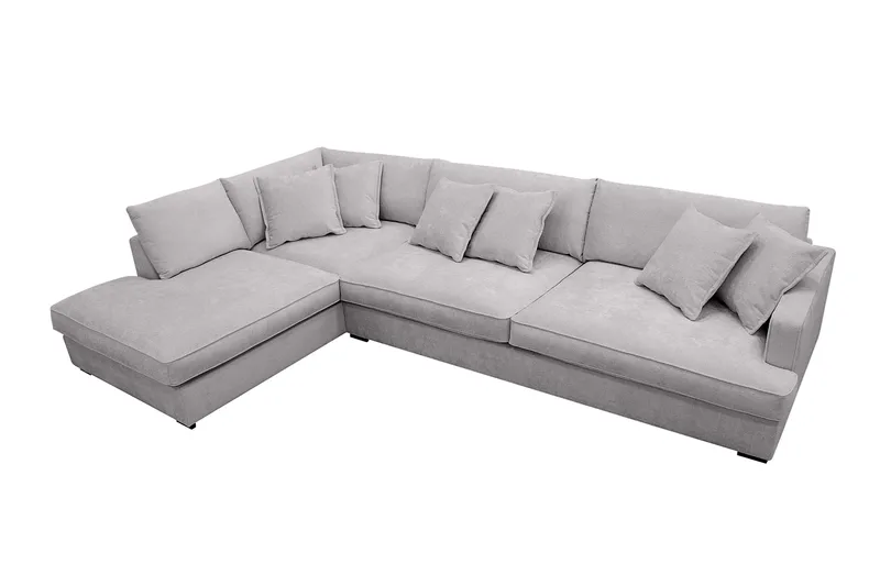 Rossita Lyx 4-sits Extra djup Soffa med Schäslong Vänster - Grå Chenille - Möbler - Vardagsrum - Soffor - Divansoffa & schäslong