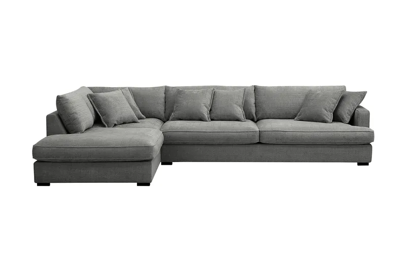Rossita Lyx 4-sits Extra djup Soffa med Schäslong Vänster - Grå Chenille - Möbler - Vardagsrum - Soffor - Divansoffa & schäslong