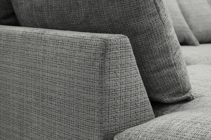 Rossita Lyx 4-sits Extra djup Soffa med Schäslong Vänster - Grå Chenille - Möbler - Vardagsrum - Soffor - Sammetssoffor