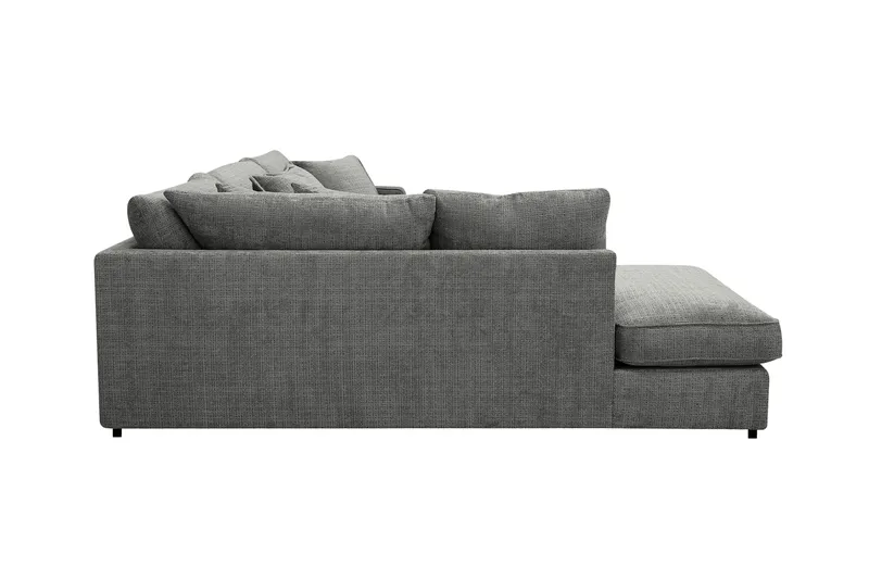 Rossita Lyx 4-sits Extra djup Soffa med Schäslong Vänster - Grå Chenille - Möbler - Vardagsrum - Soffor - Divansoffa & schäslong