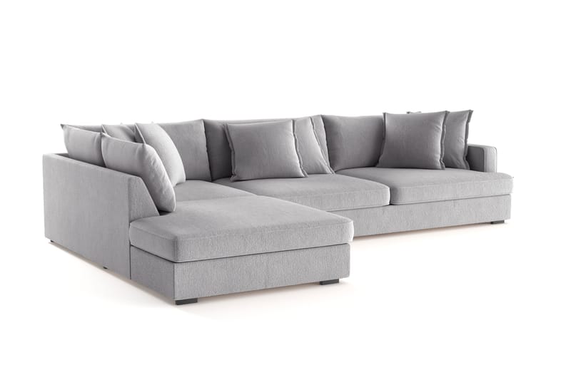 Rossita Lyx 4-sits Extra djup Soffa med Schäslong Vänster - Grå Chenille - Möbler - Vardagsrum - Soffor - Sammetssoffor