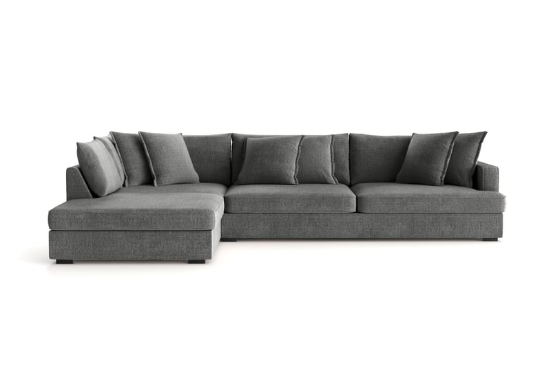 Rossita Lyx 4-sits Extra djup Soffa med Schäslong Vänster, Grå Chenille