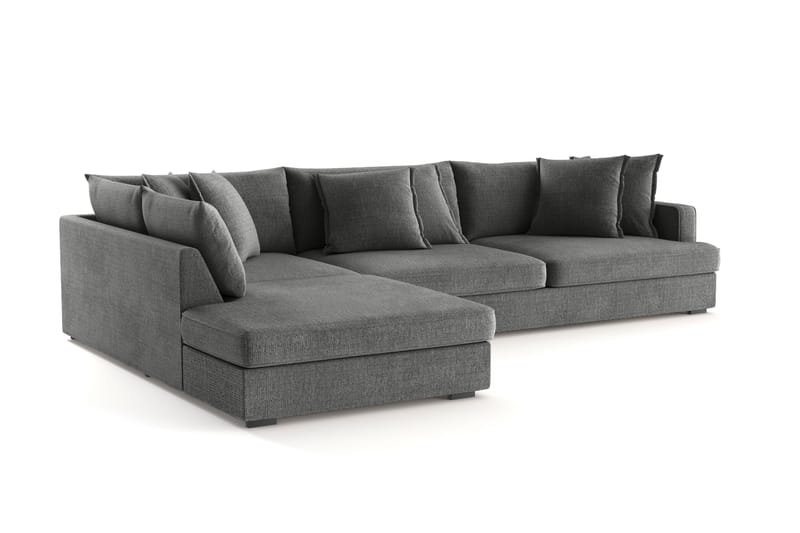 Rossita Lyx 4-sits Extra djup Soffa med Schäslong Vänster - Grå Chenille - Möbler - Vardagsrum - Soffor - Sammetssoffor