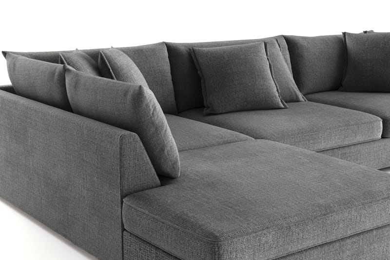 Rossita Lyx 4-sits Extra djup Soffa med Schäslong Vänster - Grå Chenille - Möbler - Vardagsrum - Soffor - Sammetssoffor