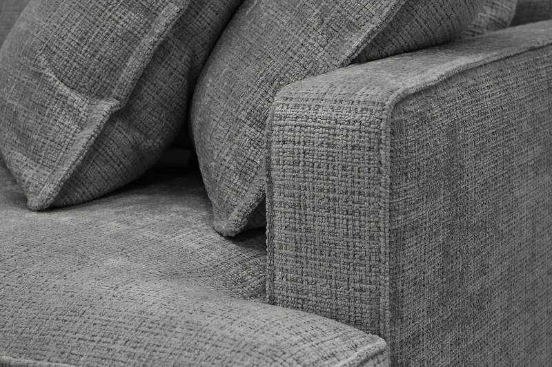 Rossita Lyx 4-sits Extra djup Soffa med Schäslong Vänster - Grå Chenille - Möbler - Vardagsrum - Soffor - Divansoffa & schäslong