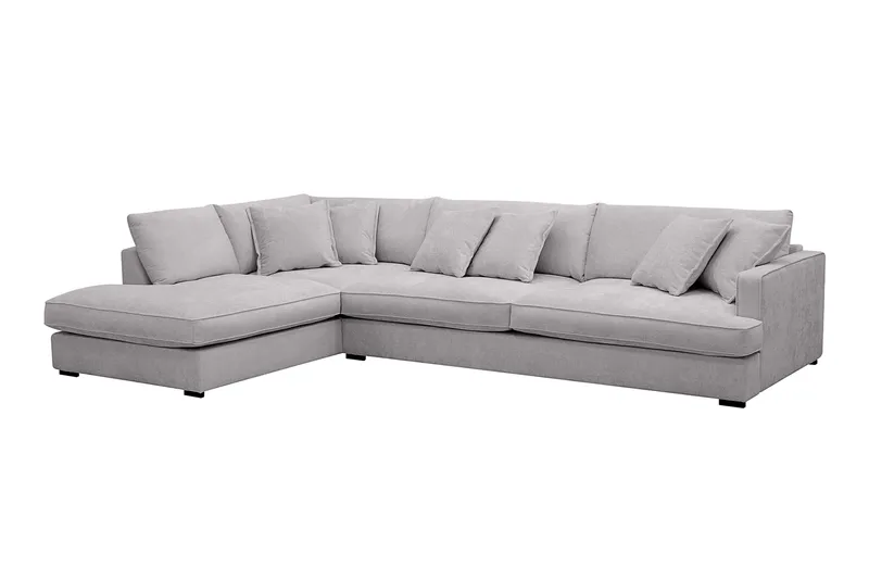 Rossita Lyx 4-sits Extra djup Soffa med Schäslong Vänster - Grå Chenille - Möbler - Vardagsrum - Soffor - Divansoffa & schäslong
