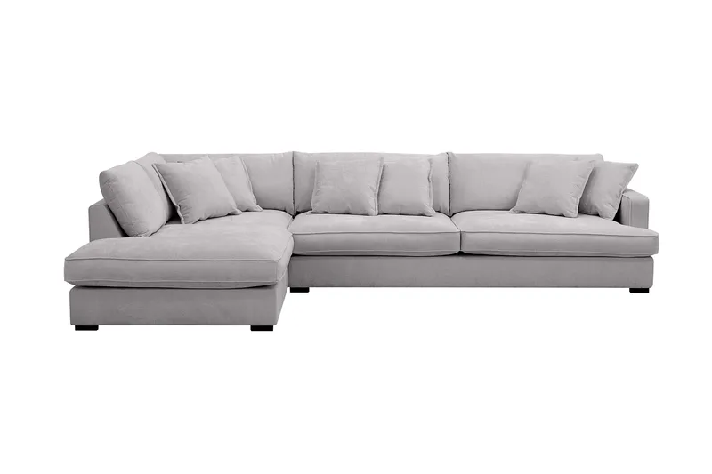 Rossita Lyx 4-sits Extra djup Soffa med Schäslong Vänster - Grå Chenille - Möbler - Vardagsrum - Soffor - Divansoffa & schäslong