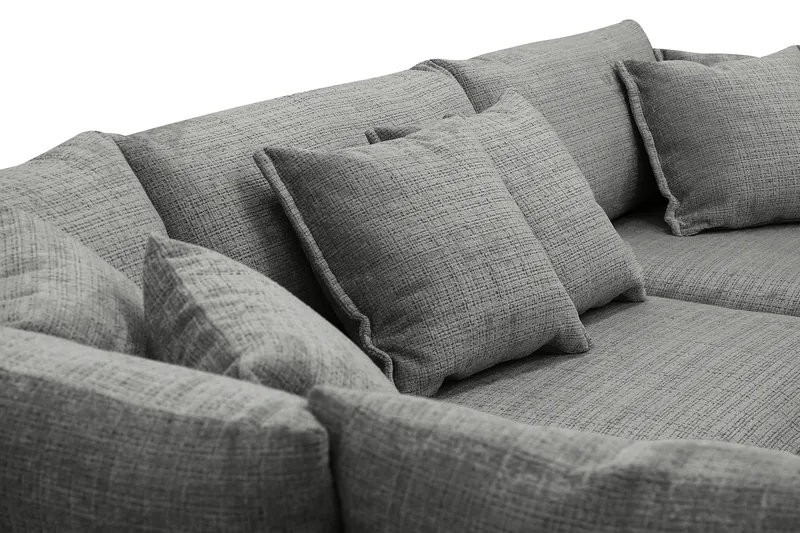 Rossita Lyx 4-sits Extra djup Soffa med Schäslong Vänster - Grå Chenille - Möbler - Vardagsrum - Soffor - Sammetssoffor