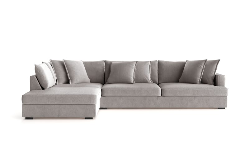 Rossita Lyx 4-sits Extra djup Soffa med Schäslong Vänster - Grå/Brun Chenille - Möbler - Vardagsrum - Soffor - Sammetssoffor