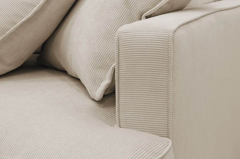 Rossita Lyx 4-sits Extra djup Soffa med Schäslong Vänster - Greige Manchester - Möbler - Vardagsrum - Soffor - Sammetssoffor