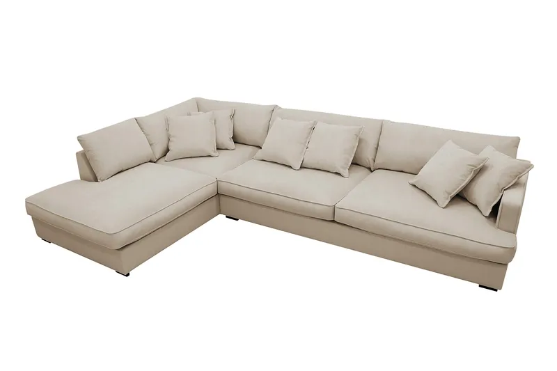 Rossita Lyx 4-sits Extra djup Soffa med Schäslong Vänster - Greige Manchester - Möbler - Vardagsrum - Soffor - Divansoffa & schäslong