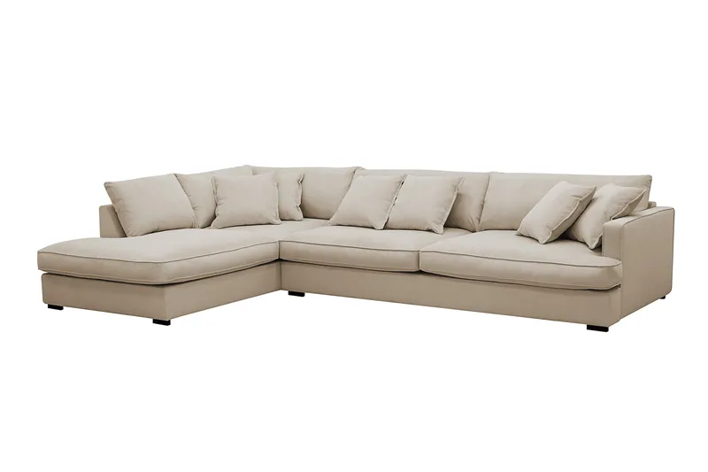 Rossita Lyx 4-sits Extra djup Soffa med Schäslong Vänster - Greige Manchester - Möbler - Vardagsrum - Soffor - Divansoffa & schäslong