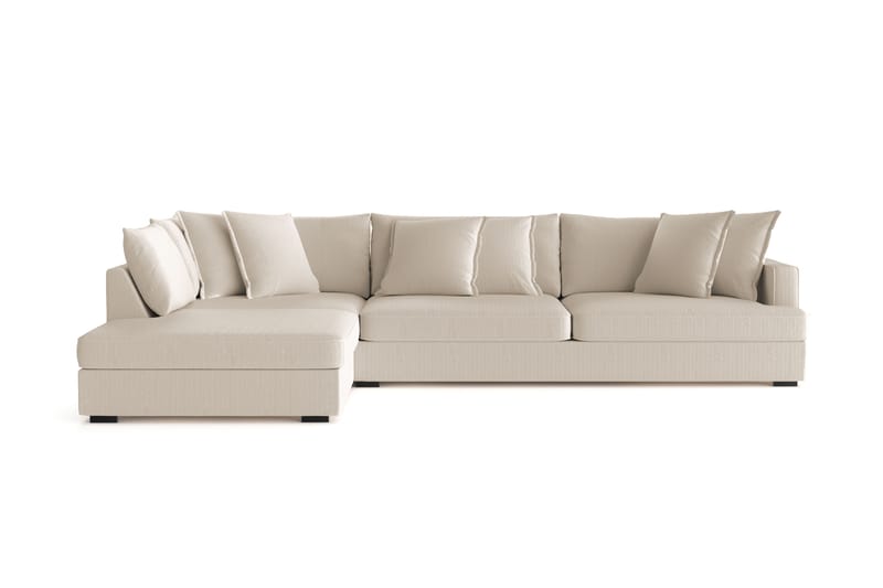 Rossita Lyx 4-sits Extra djup Soffa med Schäslong Vänster - Greige Manchester - Möbler - Vardagsrum - Soffor - Sammetssoffor