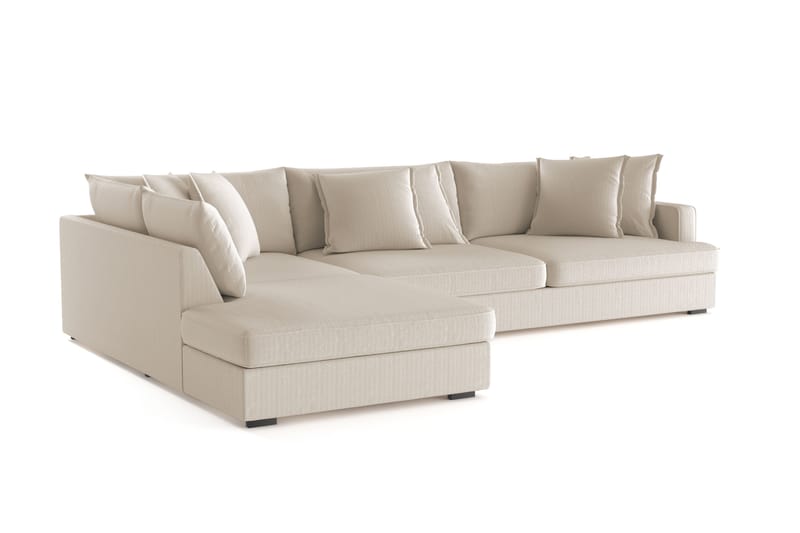 Rossita Lyx 4-sits Extra djup Soffa med Schäslong Vänster - Greige Manchester - Möbler - Vardagsrum - Soffor - Sammetssoffor