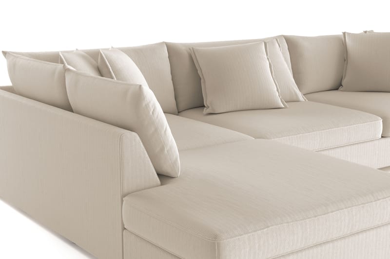Rossita Lyx 4-sits Extra djup Soffa med Schäslong Vänster - Greige Manchester - Möbler - Vardagsrum - Soffor - Sammetssoffor
