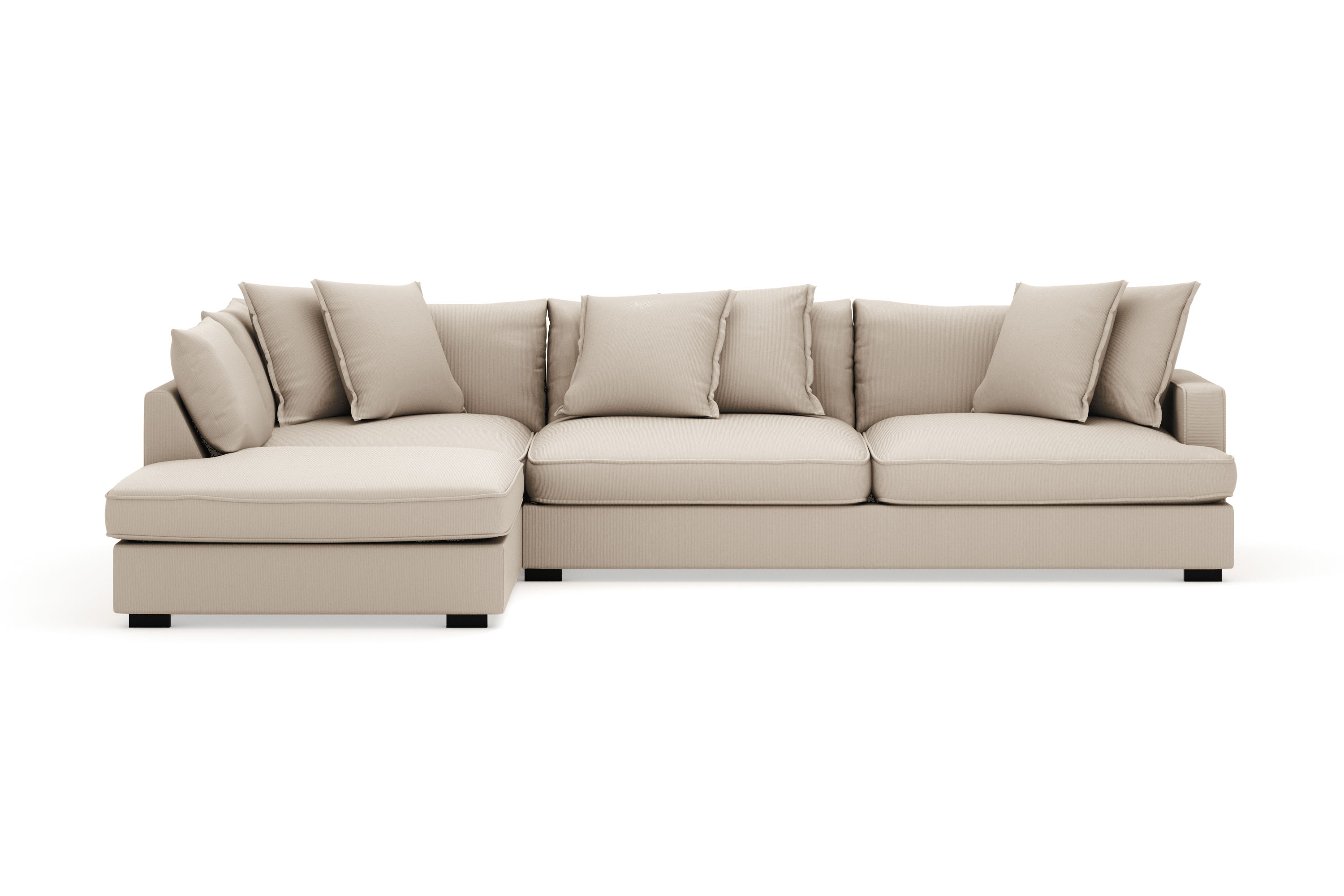 rossita lyx 4-sits extra djup soffa med schäslong vänster - greige manchester