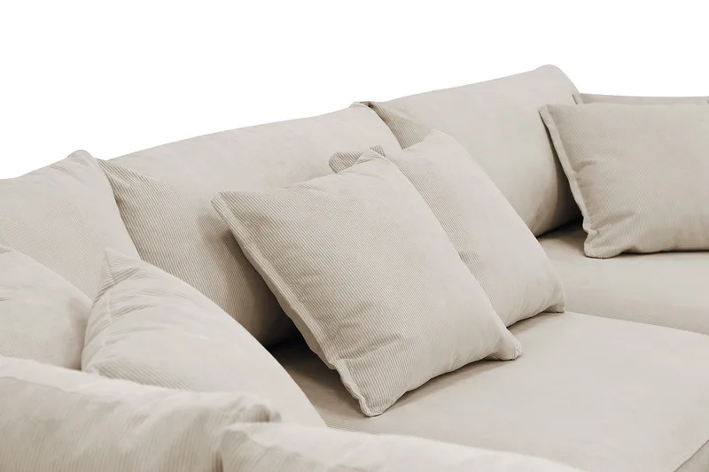 Rossita Lyx 4-sits Extra djup Soffa med Schäslong Vänster - Greige Manchester - Möbler - Vardagsrum - Soffor - Sammetssoffor