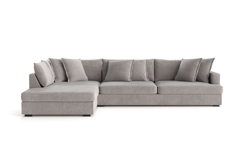 Rossita Lyx 4-sits Extra djup Soffa med Schäslong Vänster - Ljusgrå Chenille - Möbler - Vardagsrum - Soffor - Sammetssoffor
