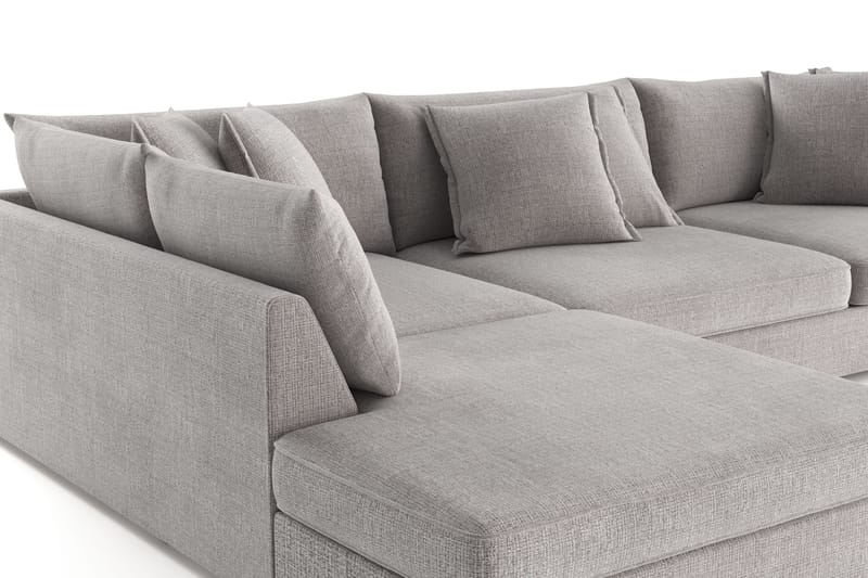 Rossita Lyx 4-sits Extra djup Soffa med Schäslong Vänster - Ljusgrå Chenille - Möbler - Vardagsrum - Soffor - Sammetssoffor