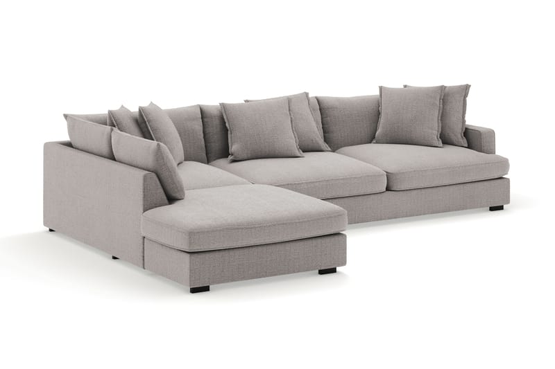 Rossita Lyx 4-sits Extra djup Soffa med Schäslong Vänster - Ljusgrå Chenille - Möbler - Vardagsrum - Soffor - Sammetssoffor