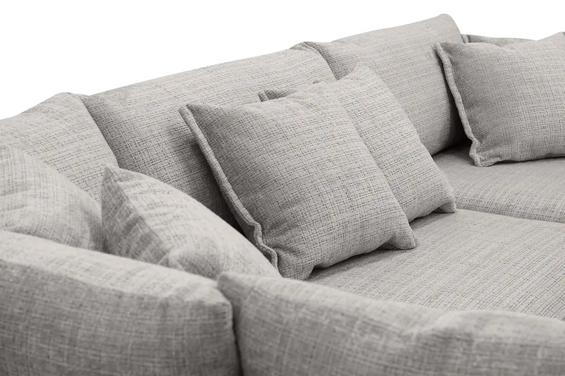 Rossita Lyx 4-sits Extra djup Soffa med Schäslong Vänster - Ljusgrå Chenille - Möbler - Vardagsrum - Soffor - Sammetssoffor