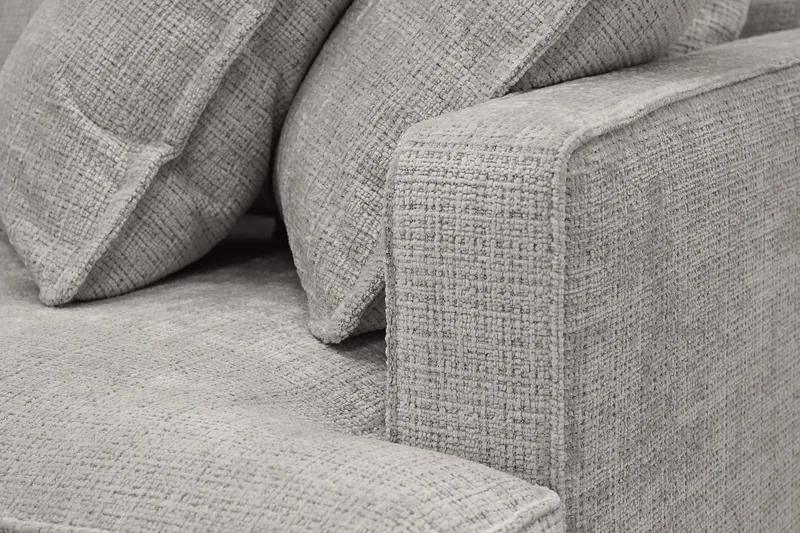 Rossita Lyx 4-sits Extra djup Soffa med Schäslong Vänster - Ljusgrå Chenille - Möbler - Vardagsrum - Soffor - Sammetssoffor