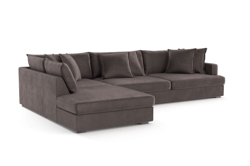 Rossita Lyx 4-sits Extra djup Soffa med Schäslong Vänster - Mörkgrå Manchester - Möbler - Vardagsrum - Soffor - Sammetssoffor