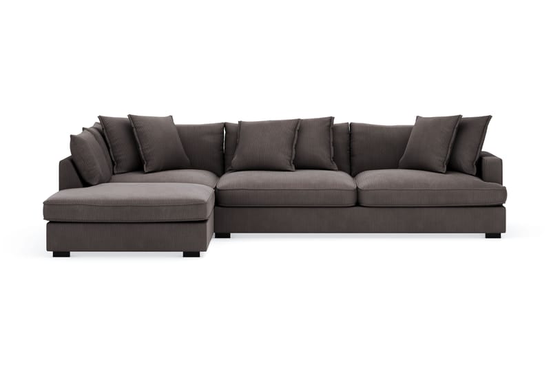 Rossita Lyx 4-sits Extra djup Soffa med Schäslong Vänster - Mörkgrå Manchester - Möbler - Vardagsrum - Soffor - Sammetssoffor