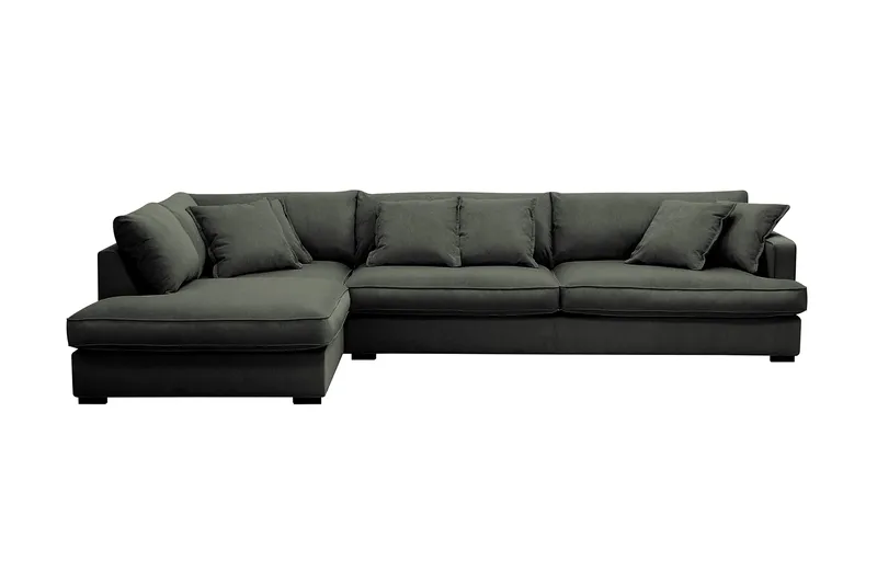 Rossita Lyx 4-sits Extra djup Soffa med Schäslong Vänster - Mörkgrön Manchester - Möbler - Vardagsrum - Soffor - Divansoffa & schäslong