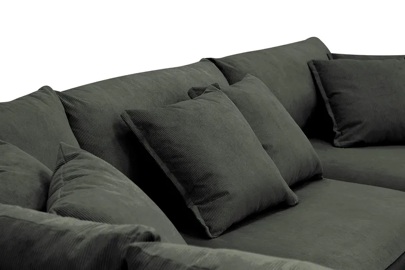 Rossita Lyx 4-sits Extra djup Soffa med Schäslong Vänster - Mörkgrön Manchester - Möbler - Vardagsrum - Soffor - Sammetssoffor