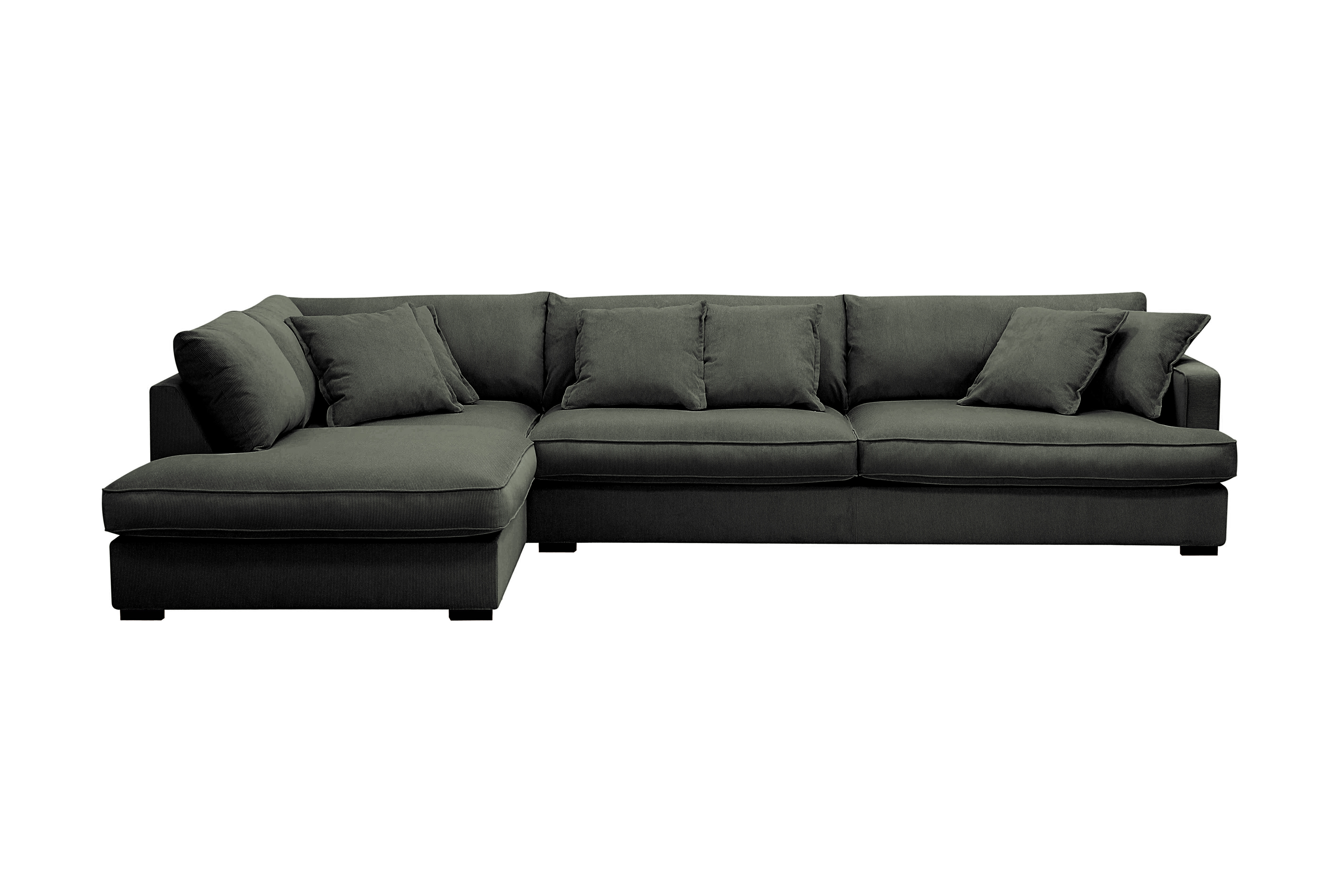 rossita lyx 4-sits extra djup soffa med schäslong vänster - mörkgrön manchester