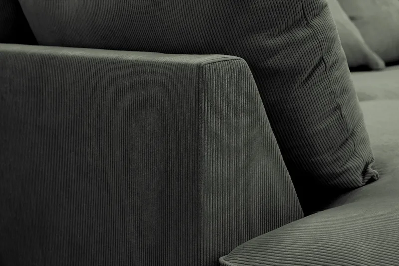 Rossita Lyx 4-sits Extra djup Soffa med Schäslong Vänster - Mörkgrön Manchester - Möbler - Vardagsrum - Soffor - Sammetssoffor