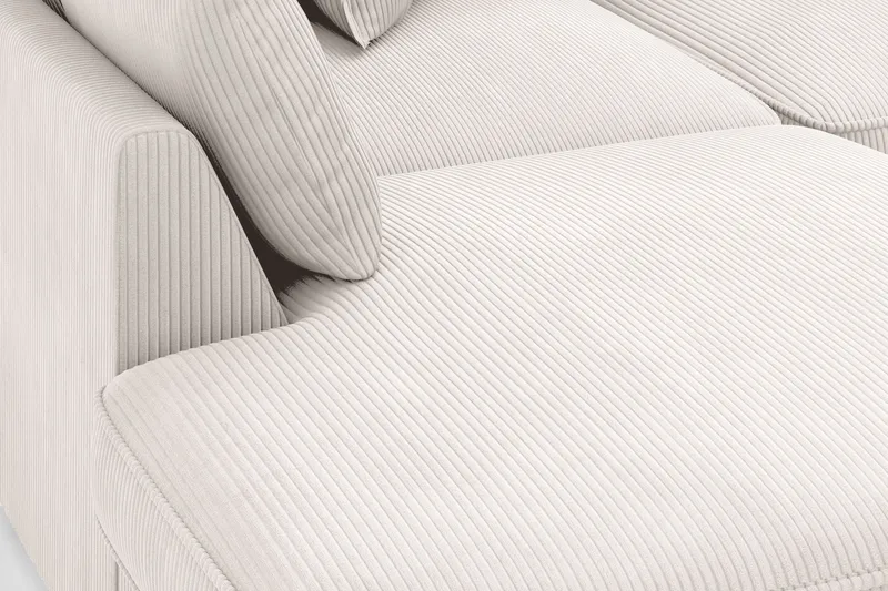 Rossita Lyx 4-sits Extra djup Soffa med Schäslong Vänster - Offwhite Manchester - Möbler - Vardagsrum - Soffor - Sammetssoffor