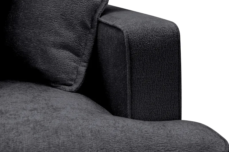 Rossita Lyx 4-sits Extra djup Soffa med Schäslong Vänster - Svart Chenille - Möbler - Vardagsrum - Soffor - Divansoffa & schäslong