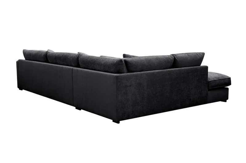 Rossita Lyx 4-sits Extra djup Soffa med Schäslong Vänster - Svart Chenille - Möbler - Vardagsrum - Soffor - Divansoffa & schäslong