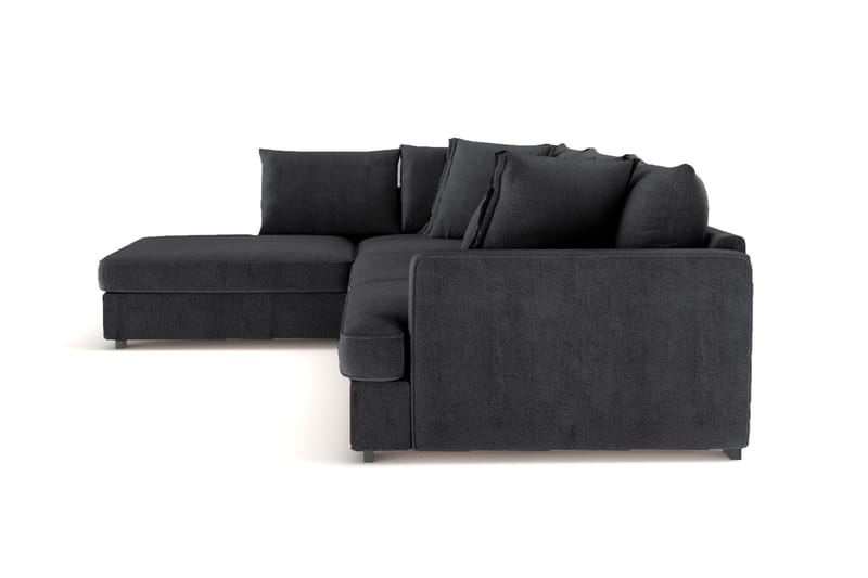 Rossita Lyx 4-sits Extra djup Soffa med Schäslong Vänster - Svart Chenille - Möbler - Vardagsrum - Soffor - Sammetssoffor