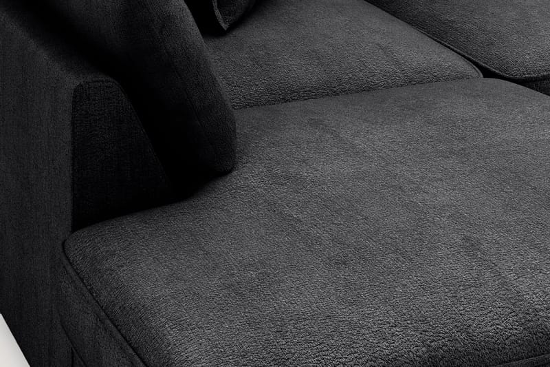 Rossita Lyx 4-sits Extra djup Soffa med Schäslong Vänster - Svart Chenille - Möbler - Vardagsrum - Soffor - Sammetssoffor