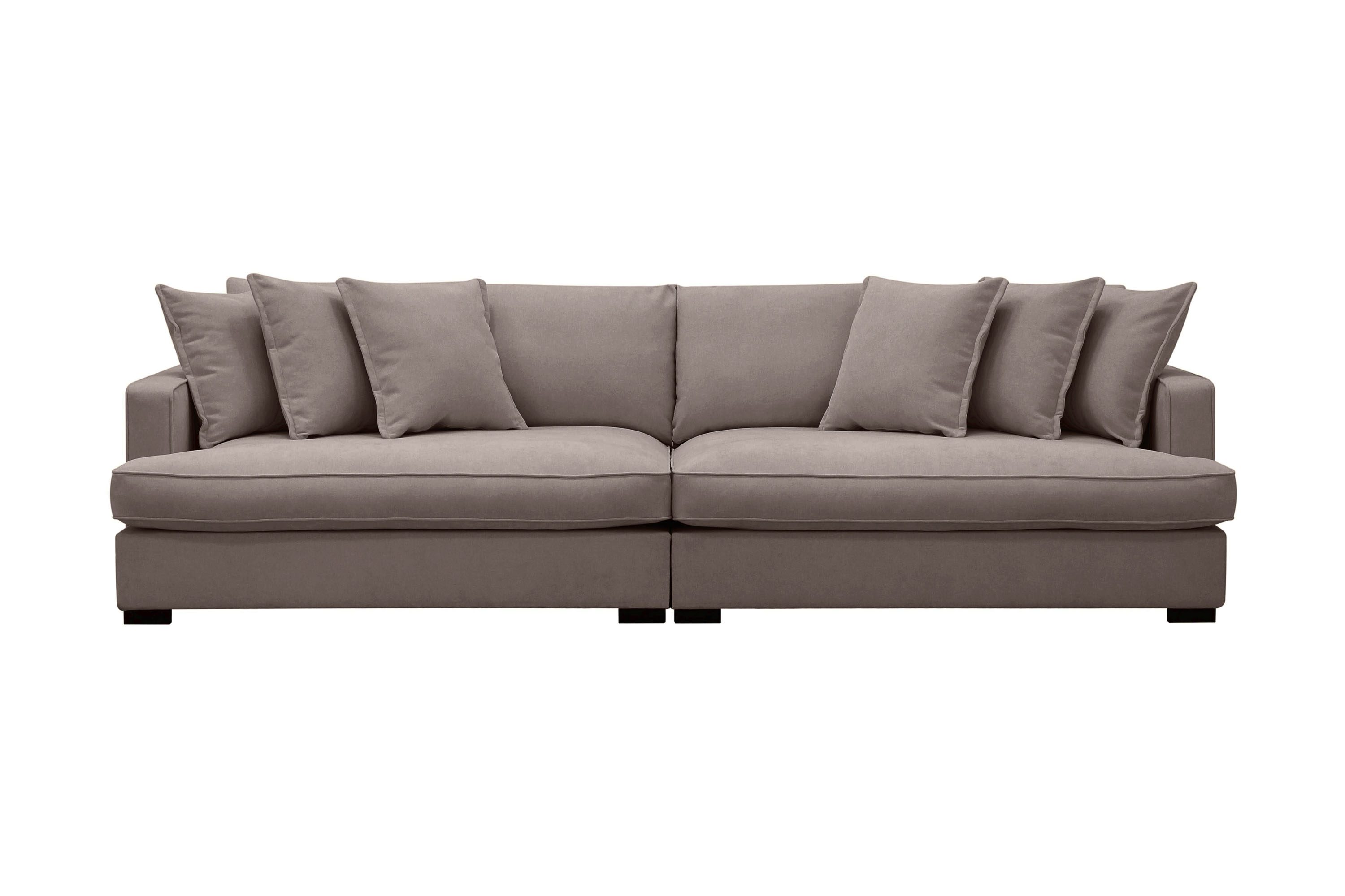 rossita lyx 4-sits extra djup tygsoffa - brun