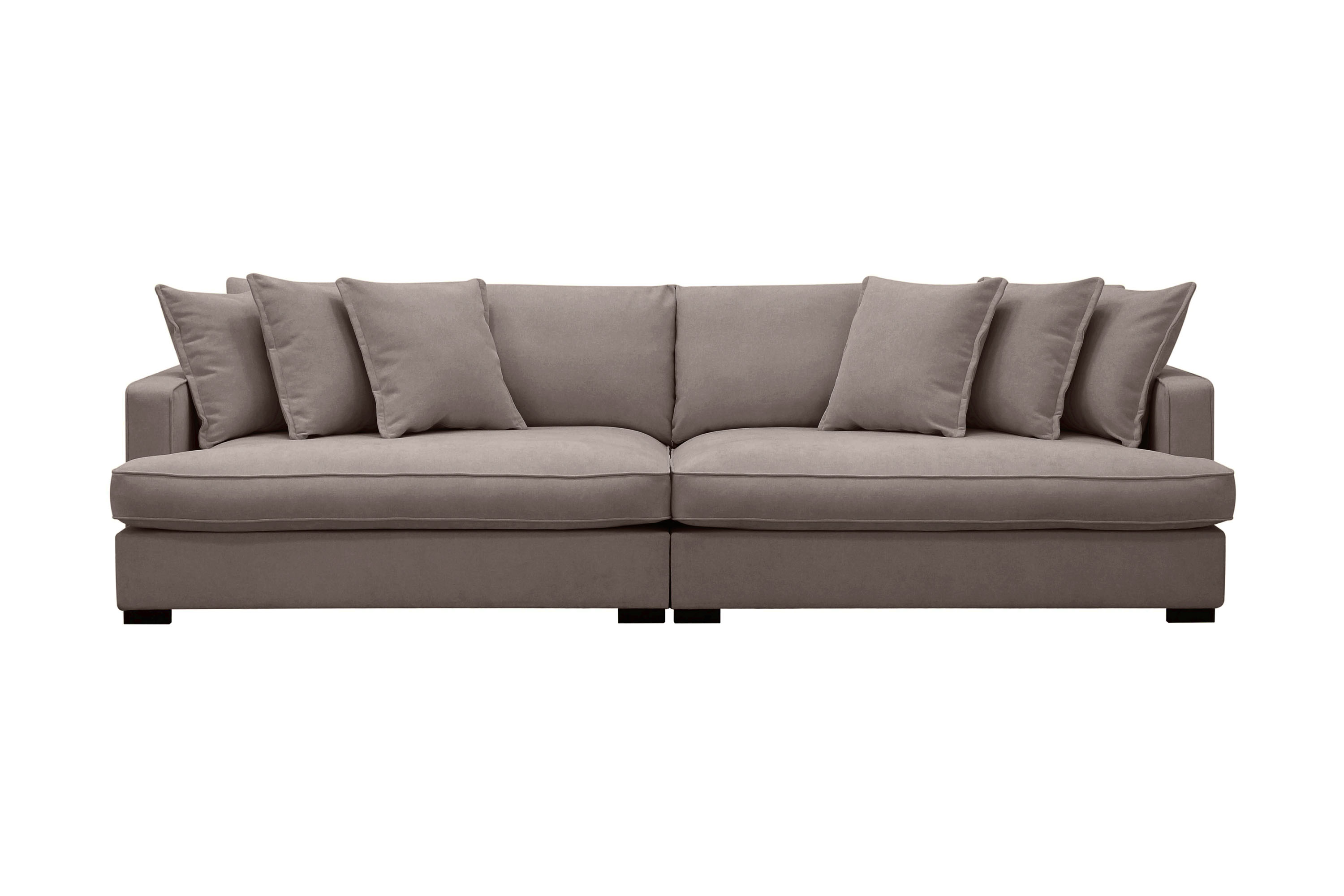 rossita lyx 4-sits extra djup tygsoffa - brun