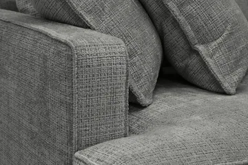 Rossita Lyx 4-sits Högervänd L-formad Extra Djup Schäslongsoffa i Chenille - Grå Chenille - Möbler - Vardagsrum - Soffor - Divansoffa & schäslong