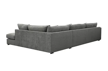 Rossita Lyx 4-sits Högervänd L-formad Extra Djup Schäslongsoffa i Chenille - Grå Chenille - Möbler - Vardagsrum - Soffor - Divansoffa & schäslong