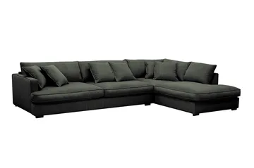 Rossita Lyx 4-sits Högervänd L-formad Extra Djup Schäslongsoffa i Manchester - Mörkgrön Manchester - Möbler - Vardagsrum - Soffor - Divansoffa & schäslong