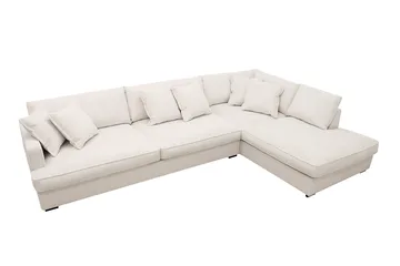 Rossita Lyx 4-sits Högervänd L-formad Extra Djup Schäslongsoffa i Manchester - Offwhite - Möbler - Vardagsrum - Soffor - Divansoffa & schäslong