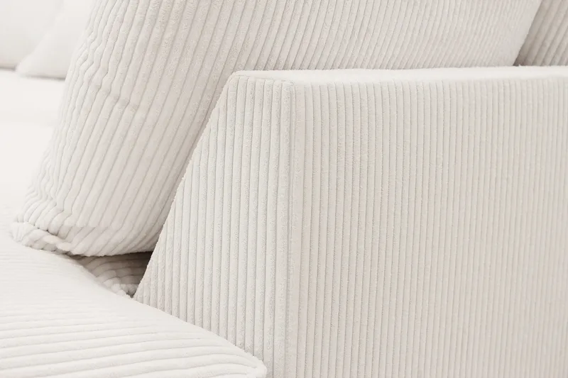 Rossita Lyx 4-sits Högervänd L-formad Extra Djup Schäslongsoffa i Manchester - Offwhite - Möbler - Vardagsrum - Soffor - Divansoffa & schäslong