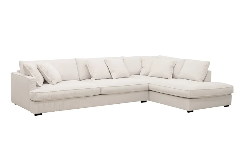 Rossita Lyx 4-sits Högervänd L-formad Extra Djup Schäslongsoffa i Manchester - Offwhite - Möbler - Vardagsrum - Soffor - Divansoffa & schäslong