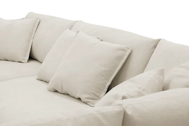 Rossita Lyx 4-sits Högervänd L-formad Extra Djup Schäslongsoffa i Tyg - Beige Tyg - Möbler - Vardagsrum - Soffor - Divansoffa & schäslong