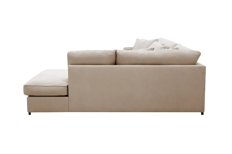 Rossita Lyx 4-sits Högervänd L-formad Extra Djup Schäslongsoffa i Tyg - Beige Tyg - Möbler - Vardagsrum - Soffor - Divansoffa & schäslong